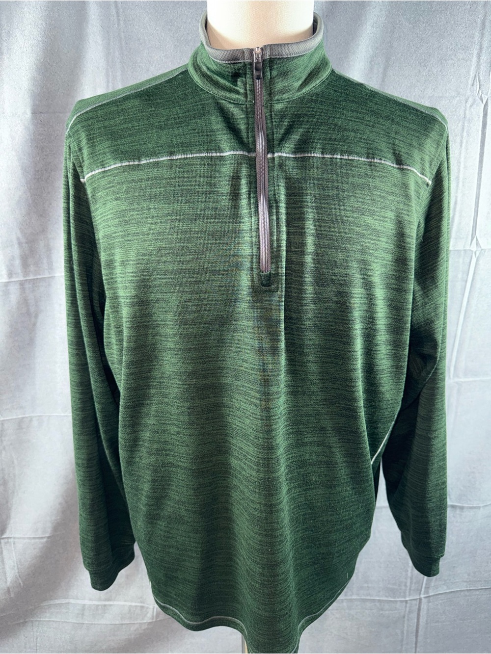 2935-Pebble Beach Green Heathered Quarter-Zip Pullover